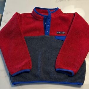 Patagonia Red and Gray Fleece Sweatshirt